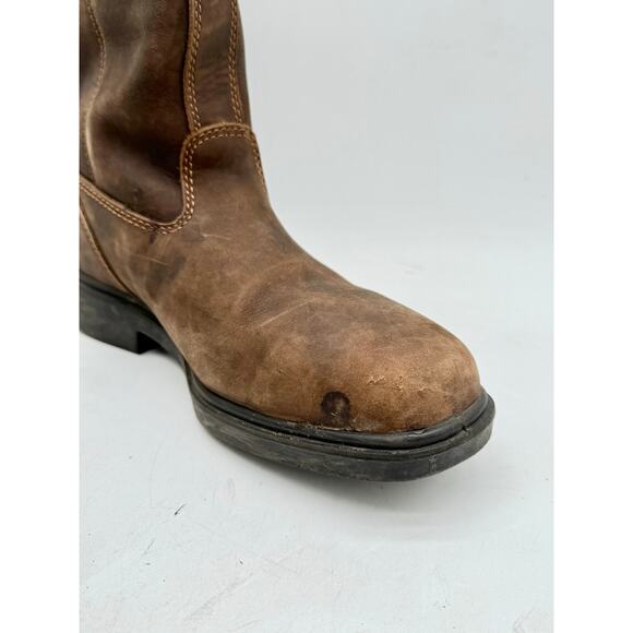 Blundstone Brown Leather Pull-On Work Boots Women's Size 8 Slip-On Ranch Boot - Picture 4 of 10